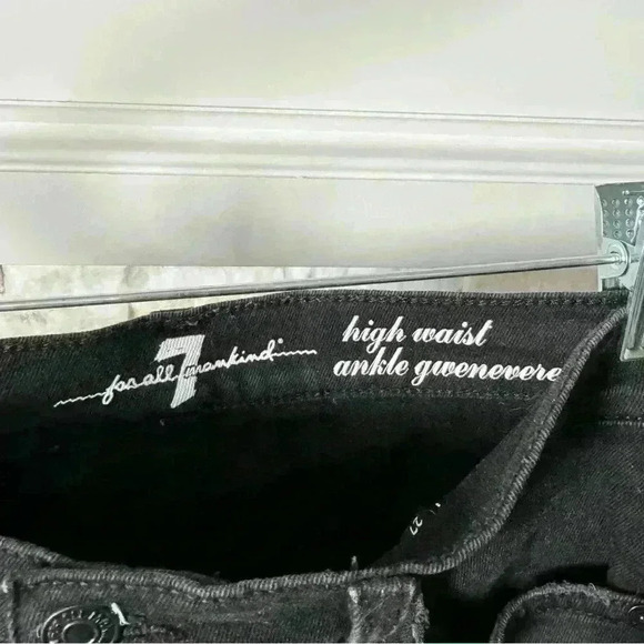 7 For All Mankind Black Jeans Ankle High Waist Gwenevere - Picture 2 of 4